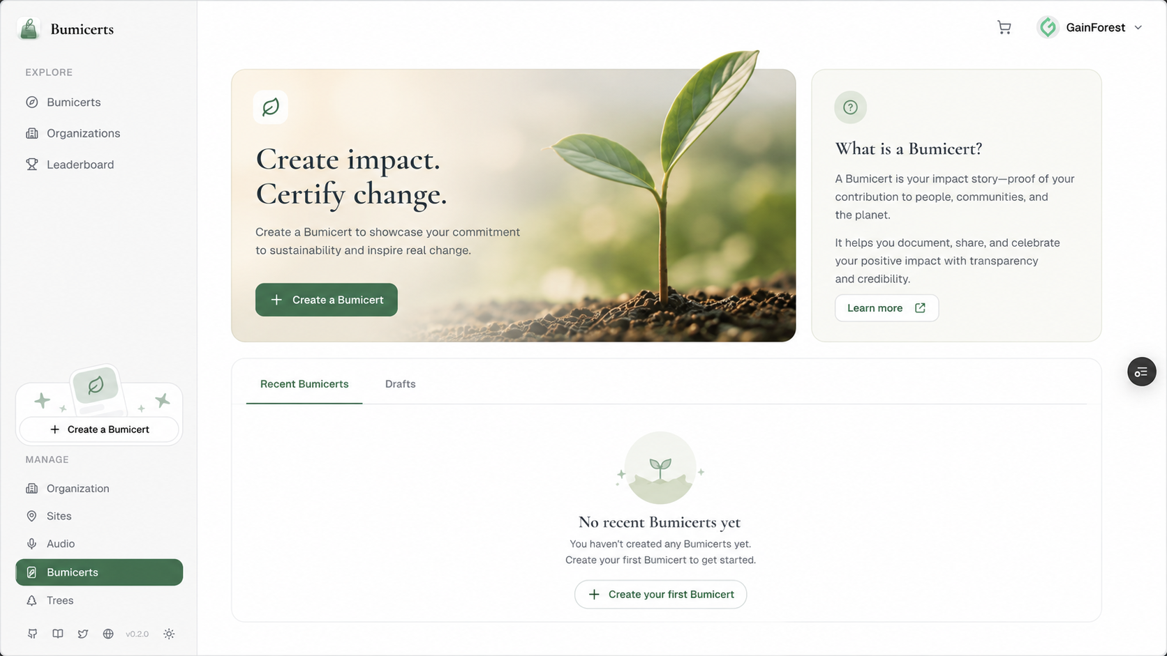 Create Bumicert page AI reference