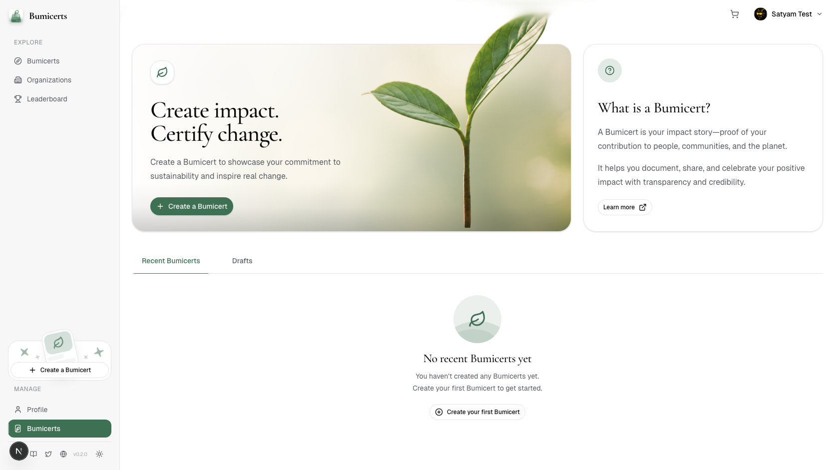 Create Bumicert page light mode
