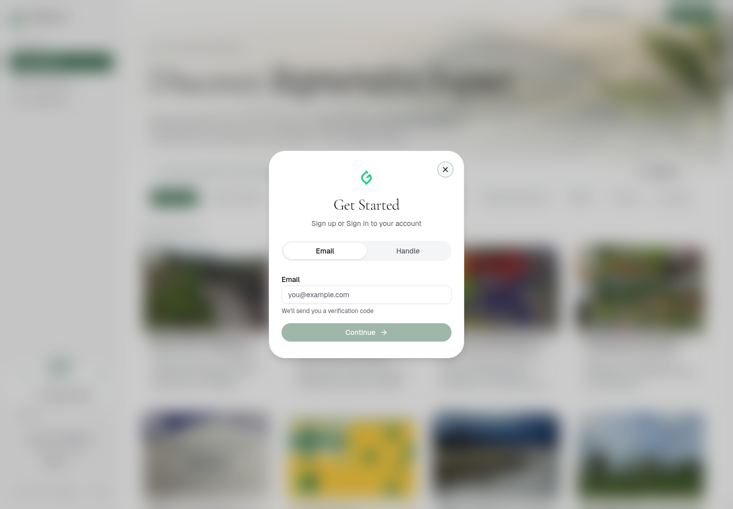 Email sign-in modal