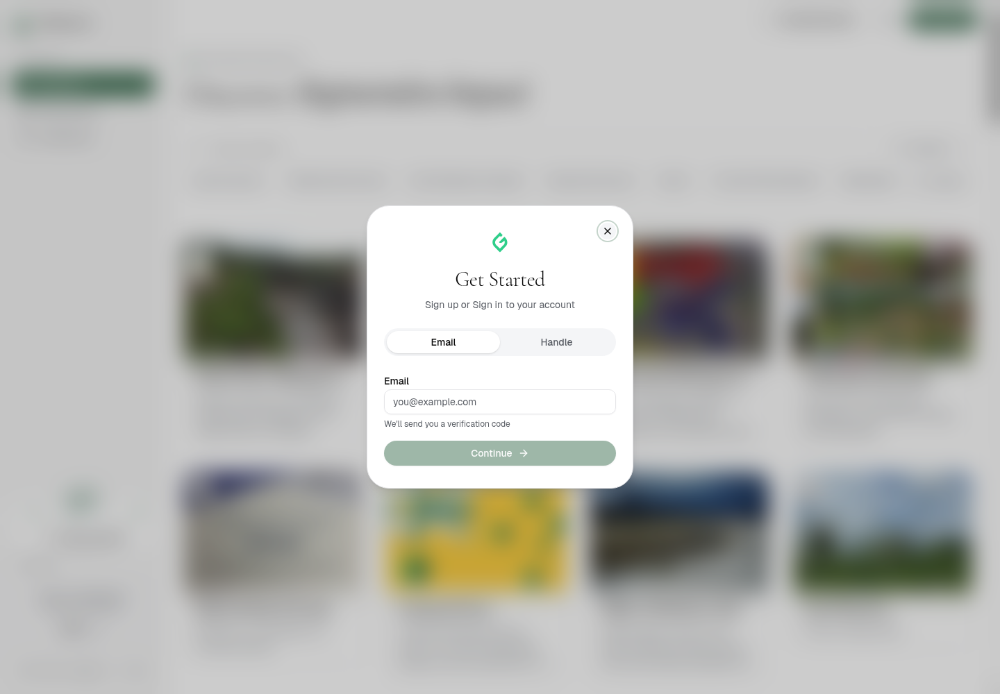 Email sign-in modal