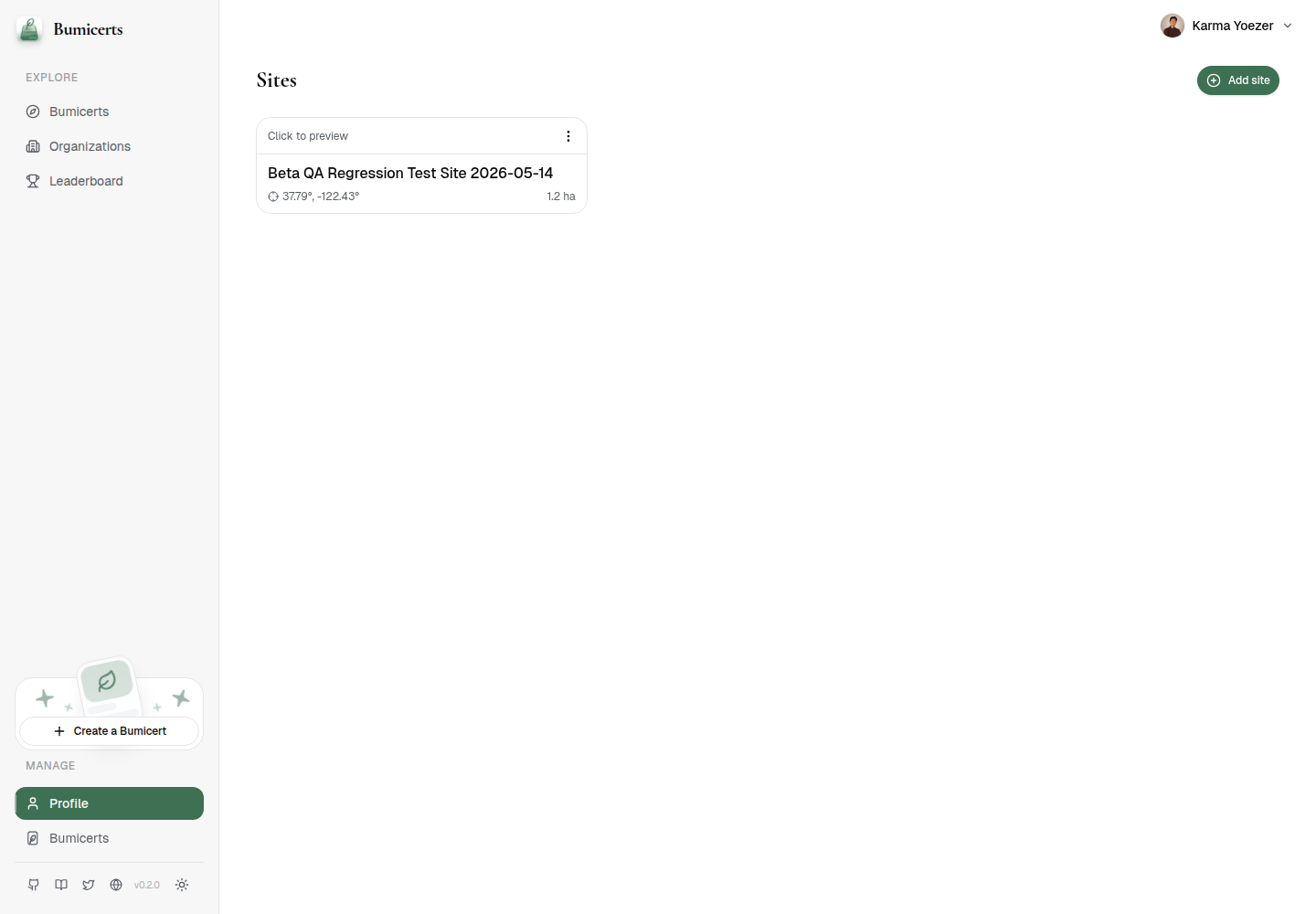 Manage sites before cleanup