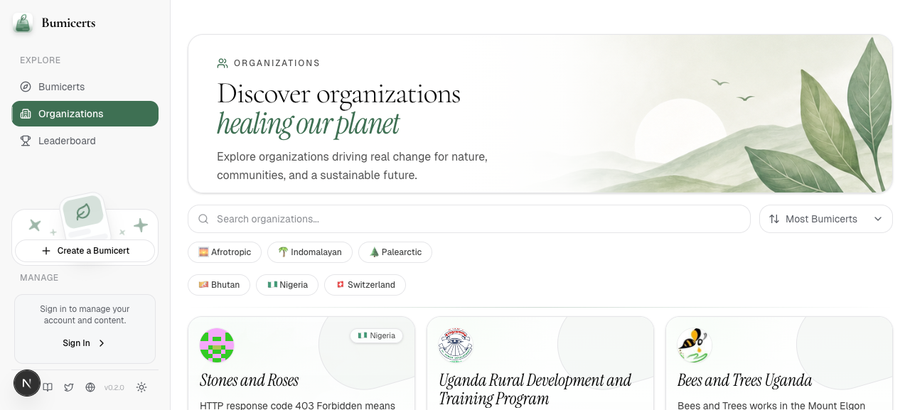 Updated organizations route after implementation