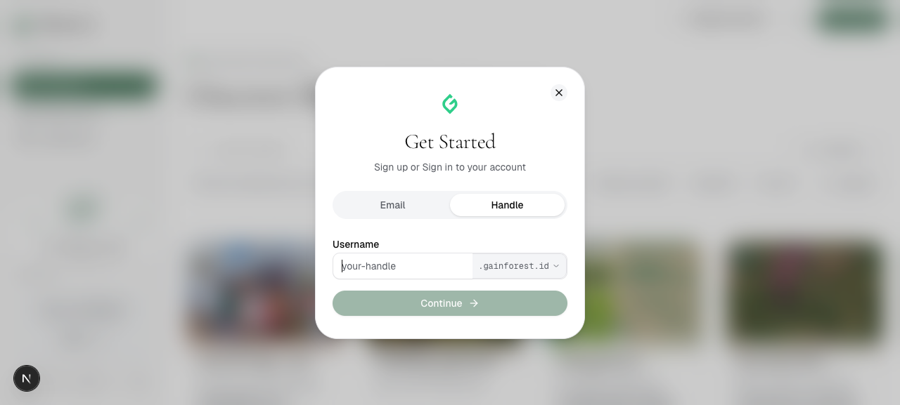 Sign-in handle tab