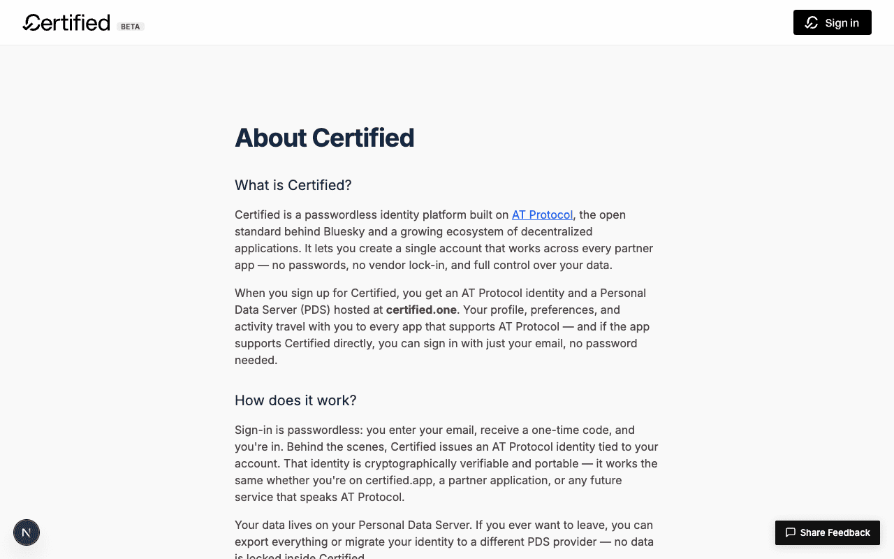 About page