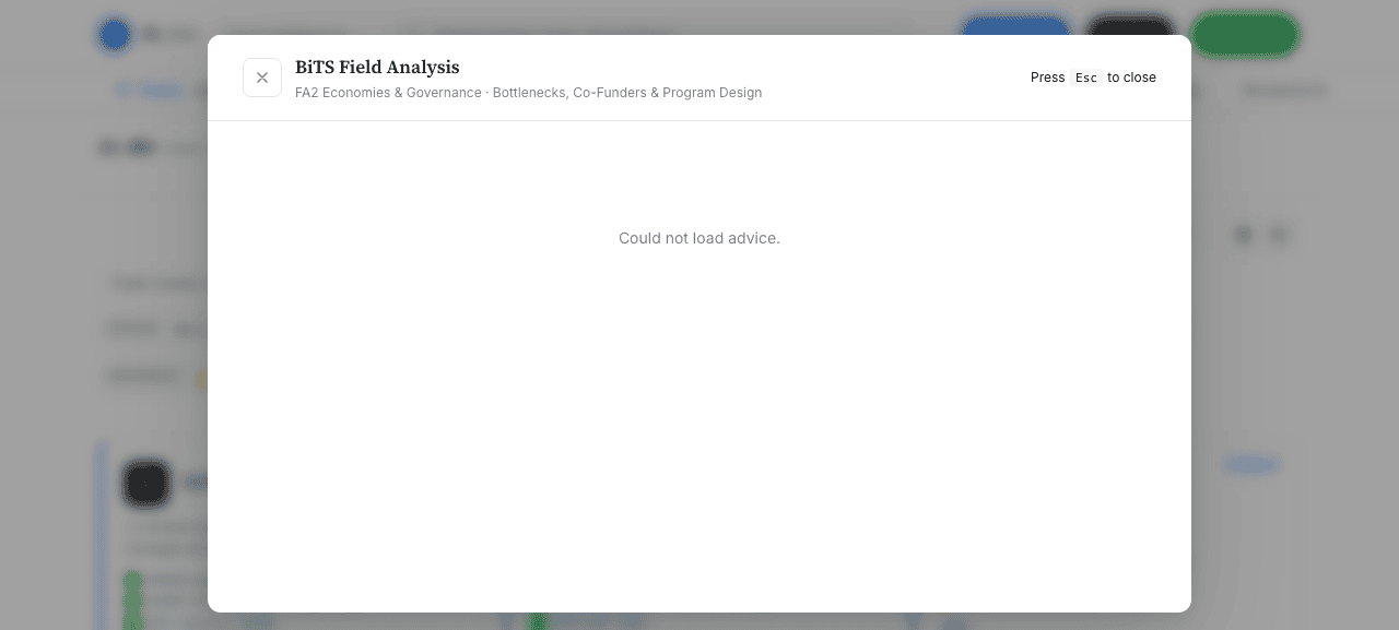 Advice overlay shows error on direct nav
