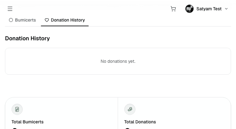 Donation history