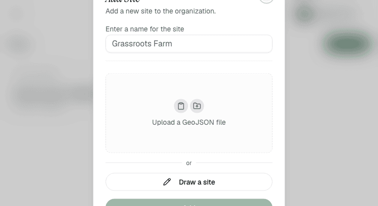 Add site modal
