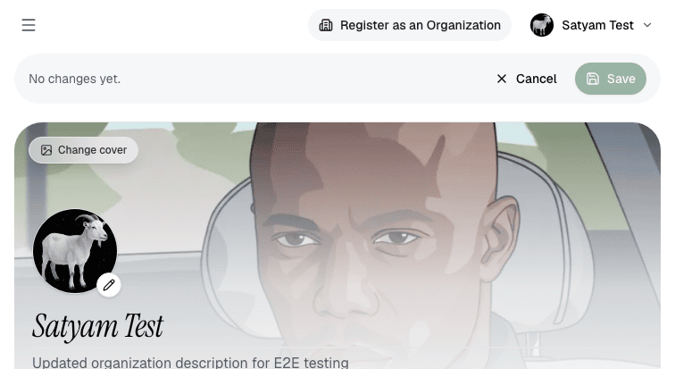 Profile edit page