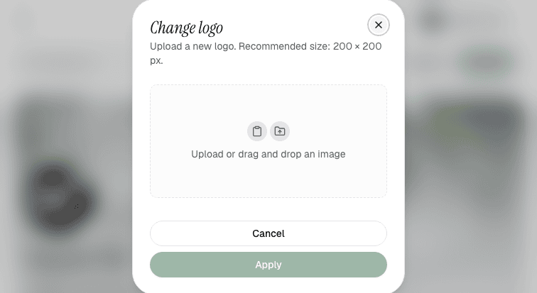 Logo upload dialog