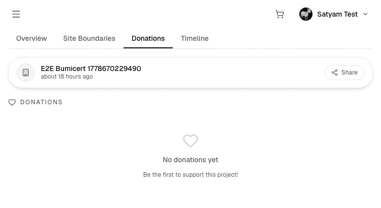 Donations tab