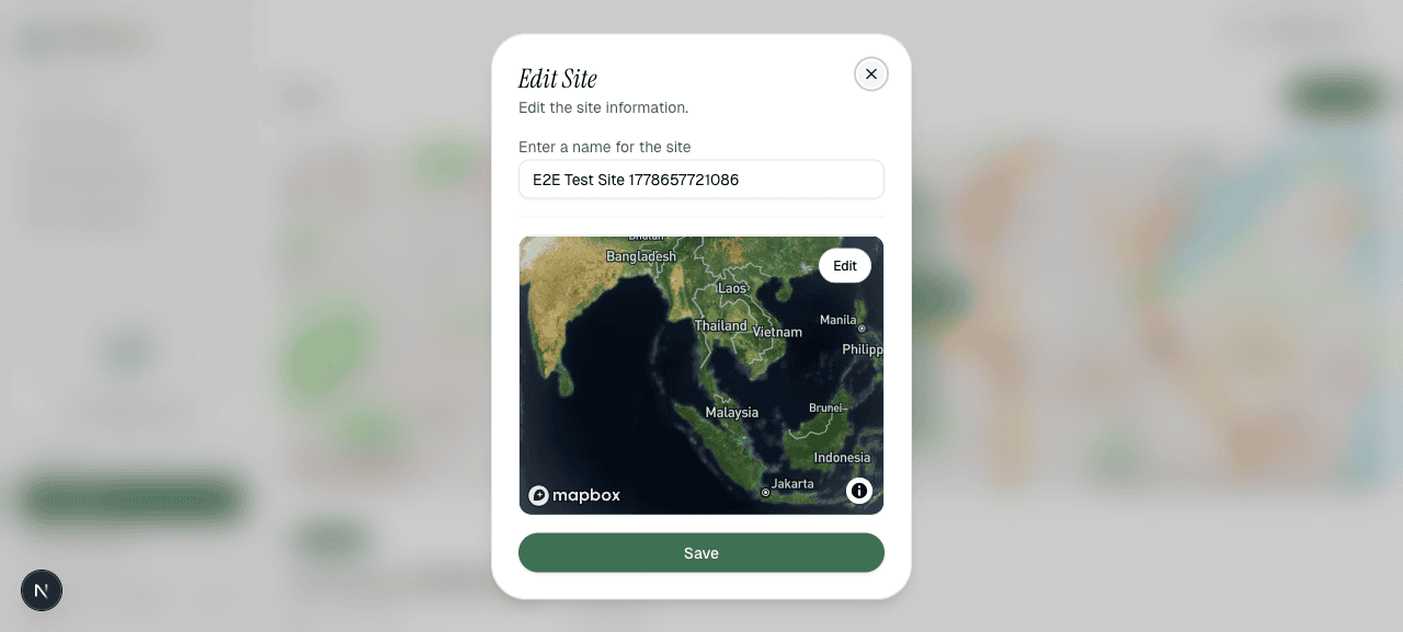 Site edit modal