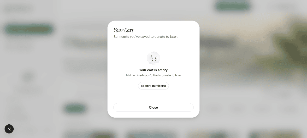 Cart panel open