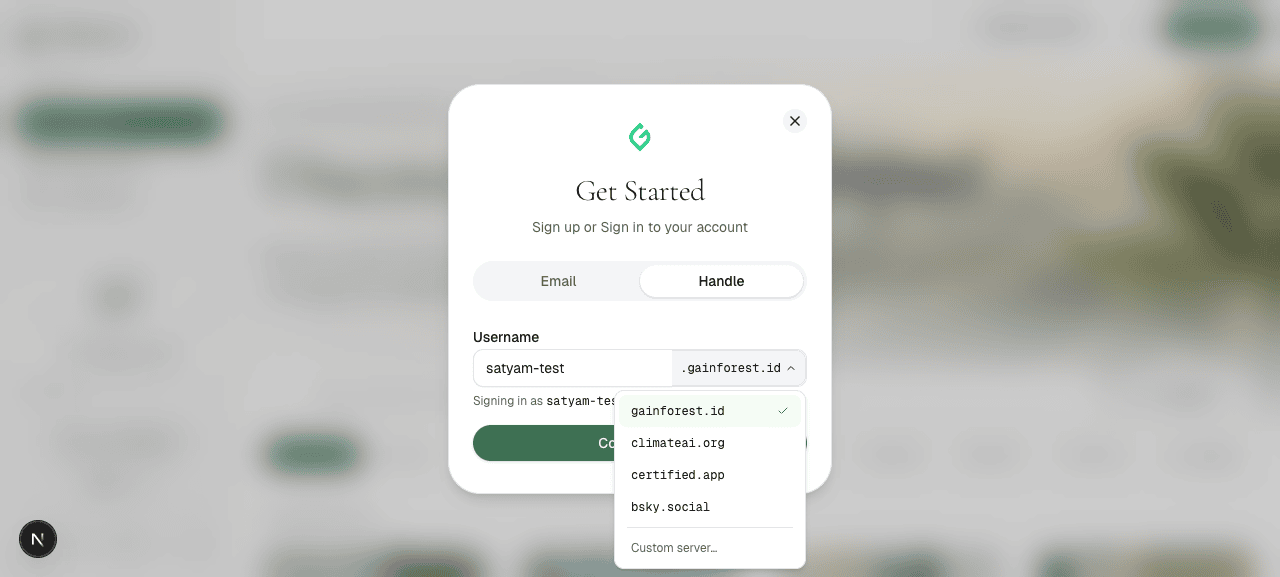 Domain dropdown