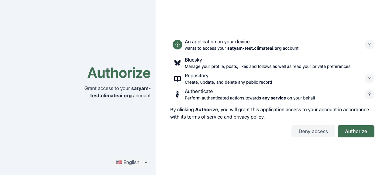 OAuth authorize
