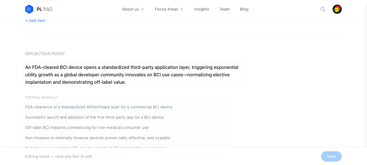 Editor — tipping signals array