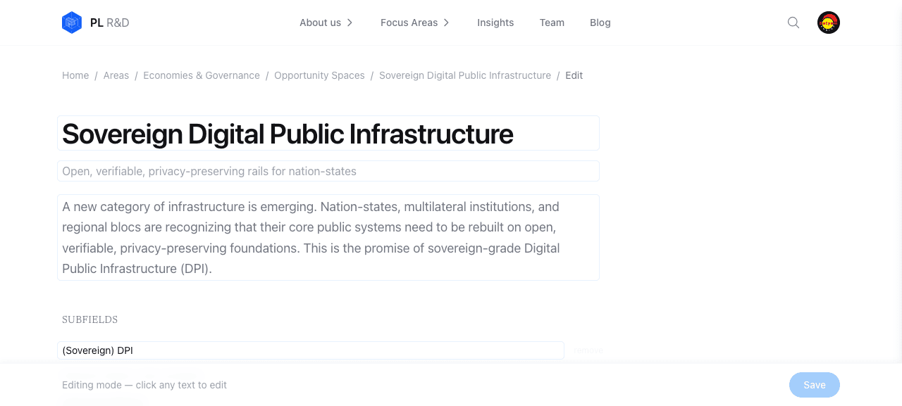 Economies & Governance editor loads cleanly