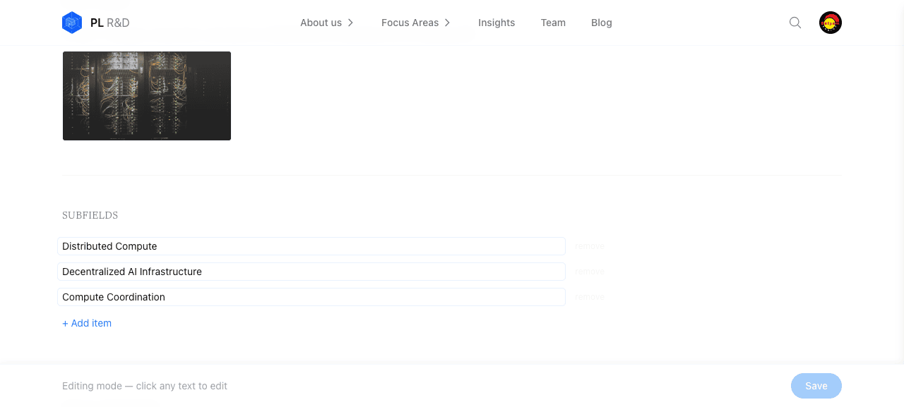 Preview thumbnail further down the edit form