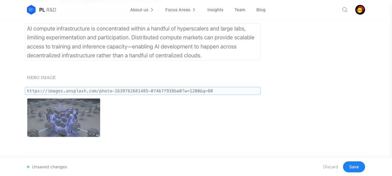Valid new URL — new preview thumbnail loads
