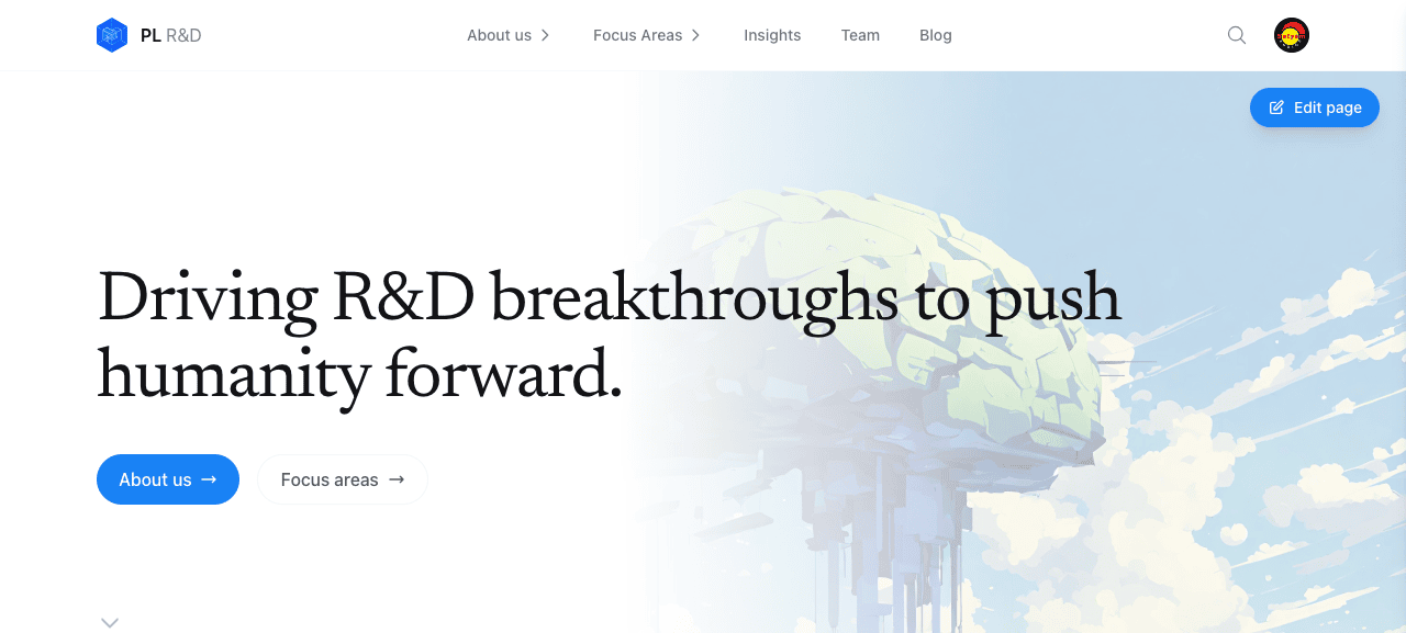 Homepage after login — Edit button visible