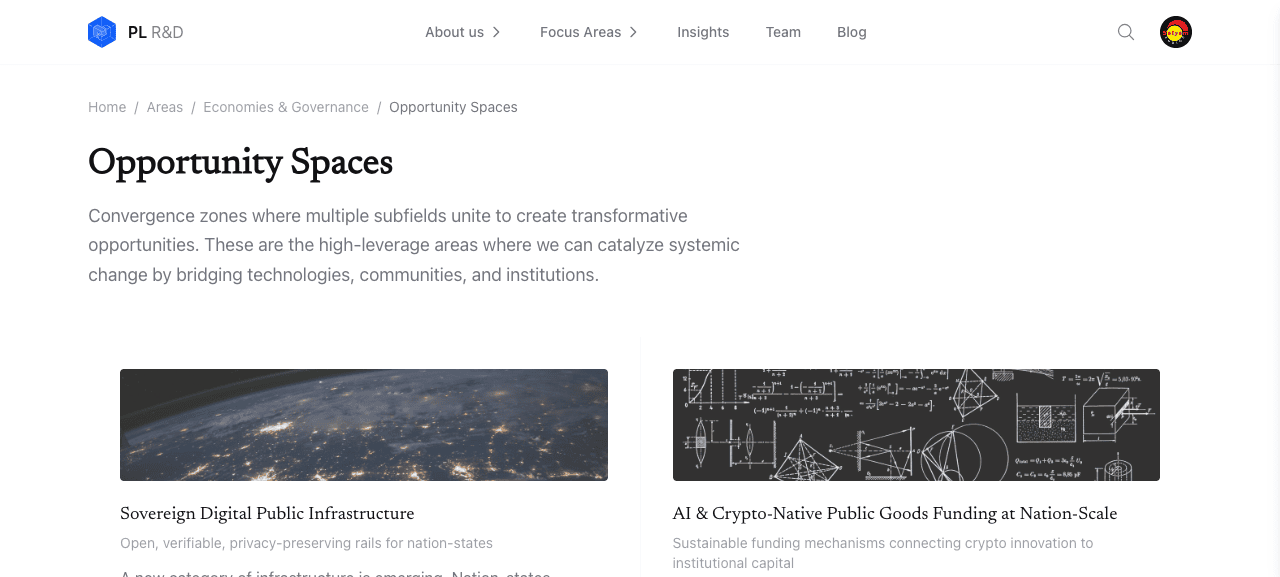 Economies & Governance opportunity spaces
