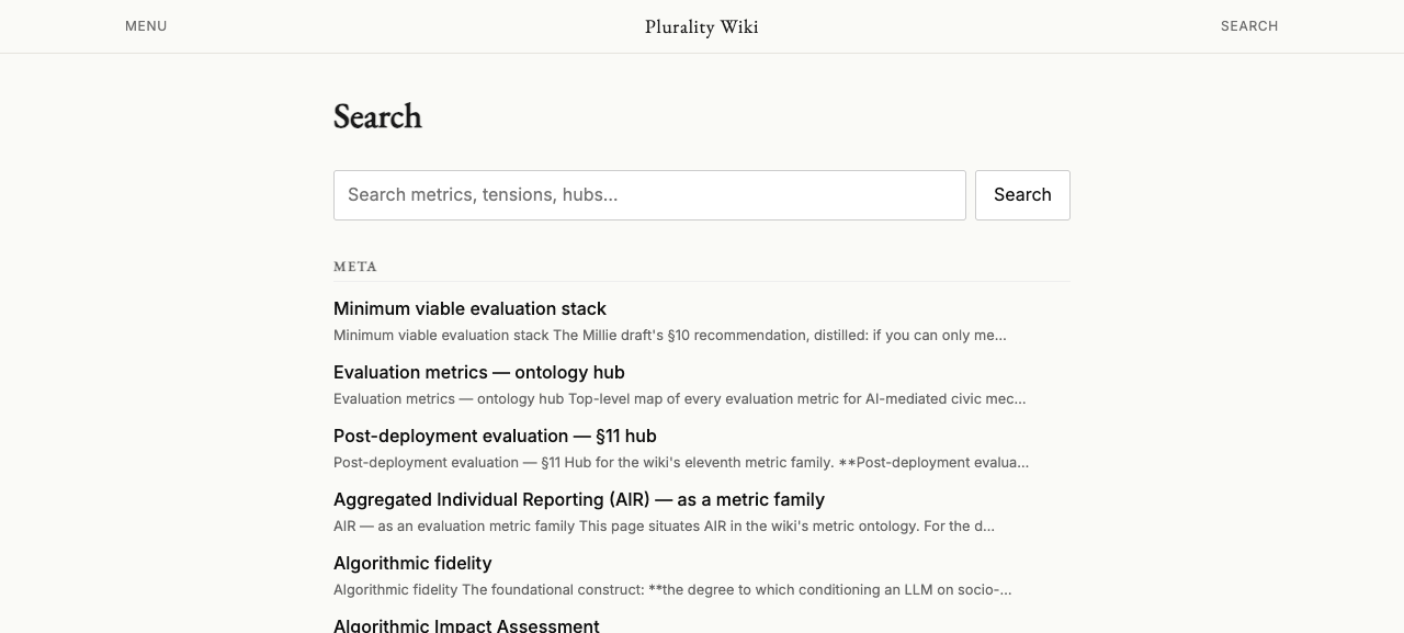Search page empty